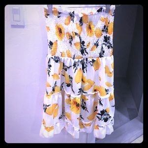 Tube top ruched dress.